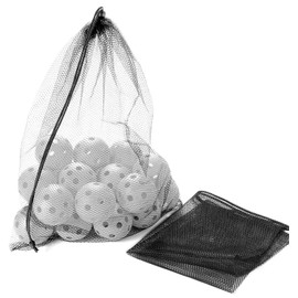 Logic Baseball Batting Practice Balls, Perforated Balls with Dedicated Mesh Bag (Indoor Training Ball, Lightweight, Indoor Practice Toy, Baseball), Pack of 20 (2 Storage Bags) [White)