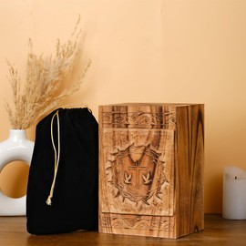 Hashcart Urn for Ashes Male Female Handmade Wooden Cremation Urns for Human Ashes 180 Lbs Suitable for Man Adult Women Decorative Funeral Favors Burial Urns