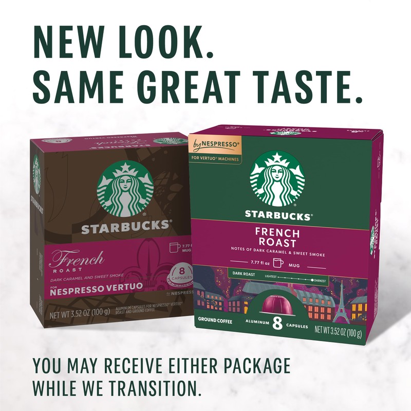 Starbucks by Nespresso Vertuo, French Roast, Dark Roast Coffee, 32-count