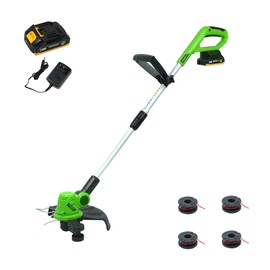 PATIOX String Trimmer Cordless Weed Wacker with 2.5AH Battery (2.5AH Battery), Green