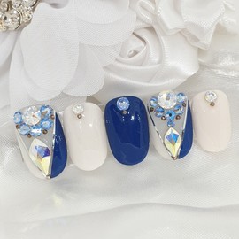 ✨Gorgeous party handmade nail tips✨ - Long Oval / ✨화려한파티 수제네일팁✨ - 롱오발