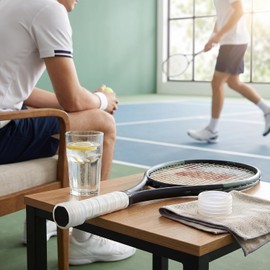 2 Unids Raqueta de Tenis Bádminton Cinta de Agarre de Raqueta Tenis Y Sensación Seca Agarre Mango de Silicona Anillo para Tenis Bádminton (3 * 3 * 3cm-Blanco)