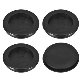 sourcing map 4Pcs Rubber Grommets 2" (50mm) Drill Hole, 1-2/4" (41mm) ID Single Sided Hole Plugs Ring Gasket for Firewall Cable Wire Protecting, Black