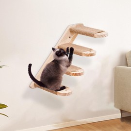 Indoor Cat Wall Furniture & Perch - Sturdy Cat Climbing Steps Cat Stairway - Cat Climbing Shelf Space-Saving Cat Stairs & Steps for Cats Perch Supplies
