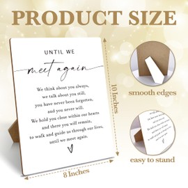 Wedding Memorial Sign, Wedding Party Supplies For Reception, Until We Meet Again Wedding Sign With Stand, Vintage Wooden Tabletop Decor For Wedding, Funeral Sympathy Remembrance Gifts, 10