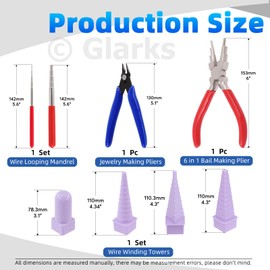 Glarks 8Pcs Looping Tool Set Including Wire Mandrel, 6 in 1 Bail Making Pliers, Cutter for Jewelry Wrapping and Jump Ring Forming