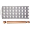 Eppicotispai 36 Holes Aluminum Square Ravioli Maker with Rolling Pin
