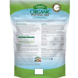 Espoma Espoma Organic Potting Soil Mix - All Natural Potting Mix For All Indoor & Outdoor Containers Including Herbs & Vegetables. For Organic Gardening, 8qt. bag. Pack of 1