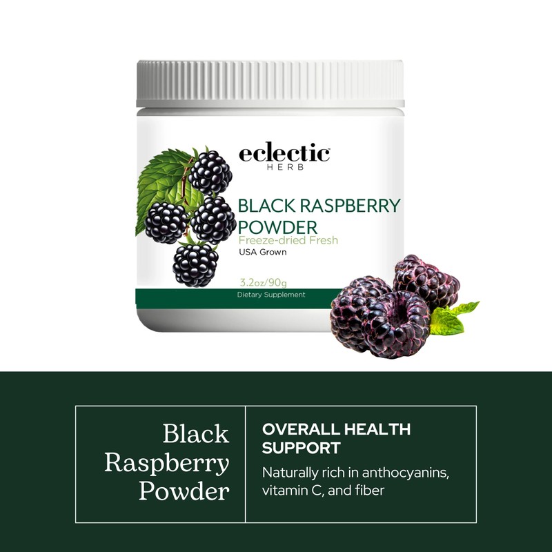 Eclectic Herb - Black Raspberry Powder Superfood Supplement | Nutritional