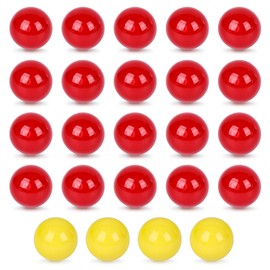 POPLAY Hungry Hippos Game Balls, 24PCS Replacement Marbles for Kids Board Games, Marble Run Toys, Chinese Checkers Ball (20 Red Balls with 4 Extra Yellow One)