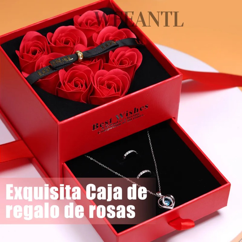 Cryzmitol Regalos Para Mujer,collar Y Aretes Corazón Mujer Con Caja,Regalos
