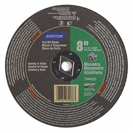 8" Type 1 Silicon Carbide Abrasive Cut-Off Wheel, 5/8" Arbor, 0.125"-Thick, 7640 Max. RPM