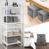 Valease Large Linen Fabric Foldable Storage Bins with Removable Lid