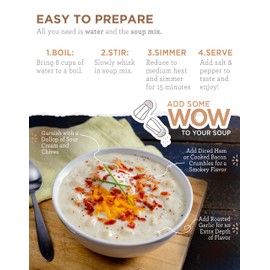 READYWISE - Simple Kitchen, Soup Favorites, Variety Pack, 8 Servings Per Pouch, Soup Mix, Family Size, MRE, Freeze Dried Food, Ready To Eat Meals, Hiking & Backpacking Food, Soup for Family, Pack of 8