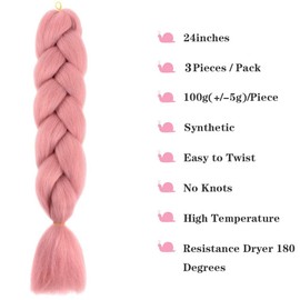 Kanekalon Jumbo Braiding Hair Extensions High Temperature Fiber Crochet Twist Braids 24inch 3pcs/lot (A17)