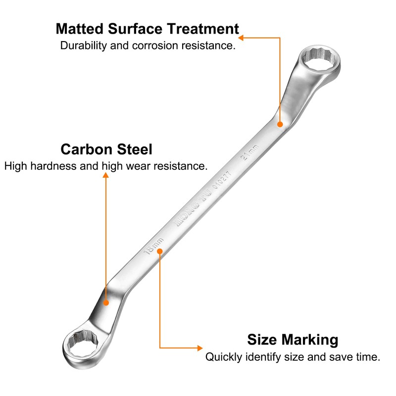 sourcing map Offset Extra Long Box End Wrench 18 x