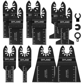 DIYLAND 13PCS Multi Tool Blade Set, Universal Oscillating Saw Blades, Oscillating Tool Accessories for Wood Plastics Cutting, Multitool Blades Compatible with Makita, Milwaukee, Dremel, Ryobi and More