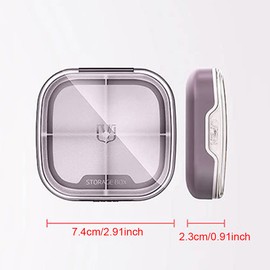 SagaSave Travel Pill Case 4 Compartments Portable Pill Case Dustproof and Moisture-Proof Daily Pill Case Small Pill Box for Vitamins, Fish Oil, Supplements(Grass Green)