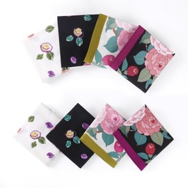 HOULIFE Ladies Floral Handkerchiefs 100% 60S Combed Cotton Women Flower Printing Vintage Hankies for Wedding Party 17.7×17.7", Mixed 2-8pcs, 17.7x17.7"/45x45cm