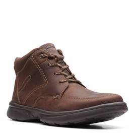 Clarks Men's Bradley Mid Oxford Boot, Brown Tumbled Leather, 10