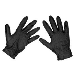 Sealey Black Diamond Grip Extra-Thick Nitrile Powder-Free Gloves X-Large - Pack of 50 SSP57XL