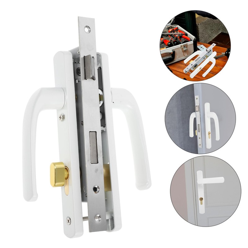 FOYTOKI Storm Door Handle Replacement with Lock Heavy Duty Aluminum