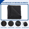 BALAPET Thick Moving Blanket, 74"x 72" Large Duty Packing Blankets
