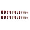 Explosive Flash Gradient Red Press on Nails Medium Ballerina Fake