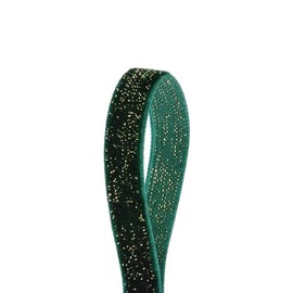 Rockreyoa 10 m x 10 mm Glitter Velvet Ribbon Gift Ribbon Vintage Ribbon Glitter Ribbons Soft Decorative Ribbon Fabric Ribbon for Wedding DIY Crafts Gift Wrapping Bouquets Valentine's Day Dark Green