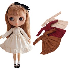 rakulifey Blythe Costume, One Piece, Blythe Doll Clothes, Obitsu 24 Universal, 3 Colors (Beige)