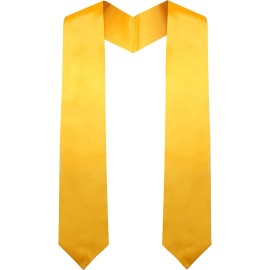 Plain Graduation Stole Colorful Stole for Kid Length 50",Rich in ColorSize: 50", Color: Gold