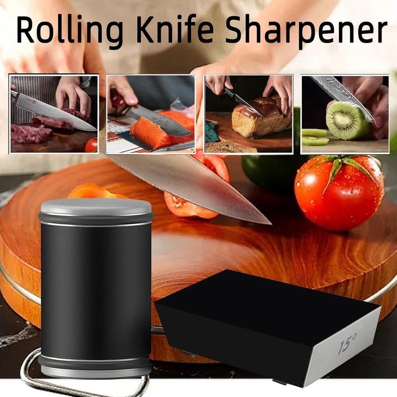 Kitchen Diamond Knife Sharpener, Rotary Blade Sharpener for Kitchen Knives,