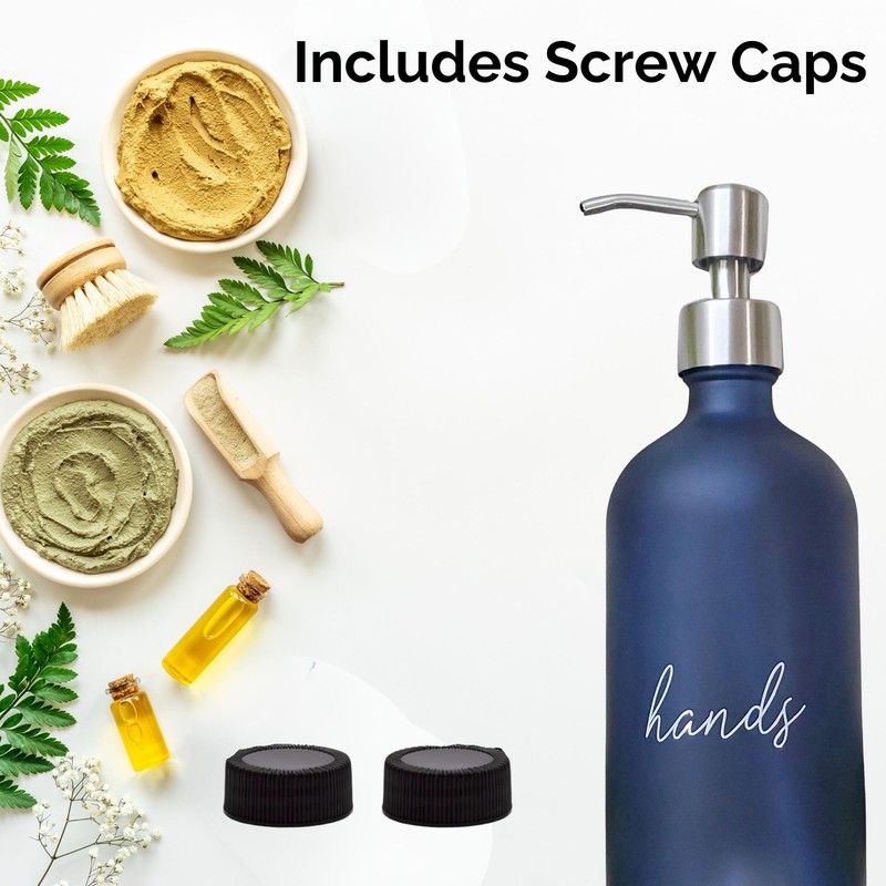 Cornucopia 16oz Hands Dishes Pump Bottles (Blue, Set of 2);
