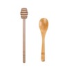 2 Pcs Wooden Honey Spoon & Honey Dipper Stick Set,