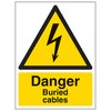 V Safety Danger Buried Cables - Portrait 150 x 200mm