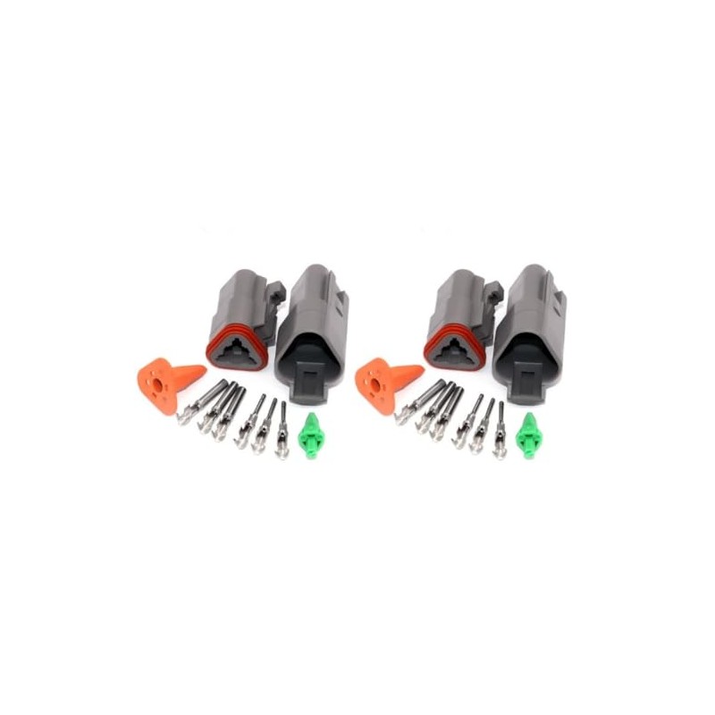 2pc 3 Pin Fits Deutsch Dt Series Multi Plug Waterproof