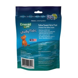 Emerald Pet Feline Wholly Fish! Crunchy Natural Grain Free, Chicken Free Cat Treats, Made in USA, 3 oz (00316)