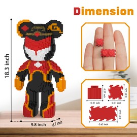 MEIGESI Bear Building Blocks (4500PCS) | 700% Bear Display Model | Micro 3D Animal Building Blocks | Fluorescence Design for Adults & Kids | Idea for Home & Office Decor | CZ7710