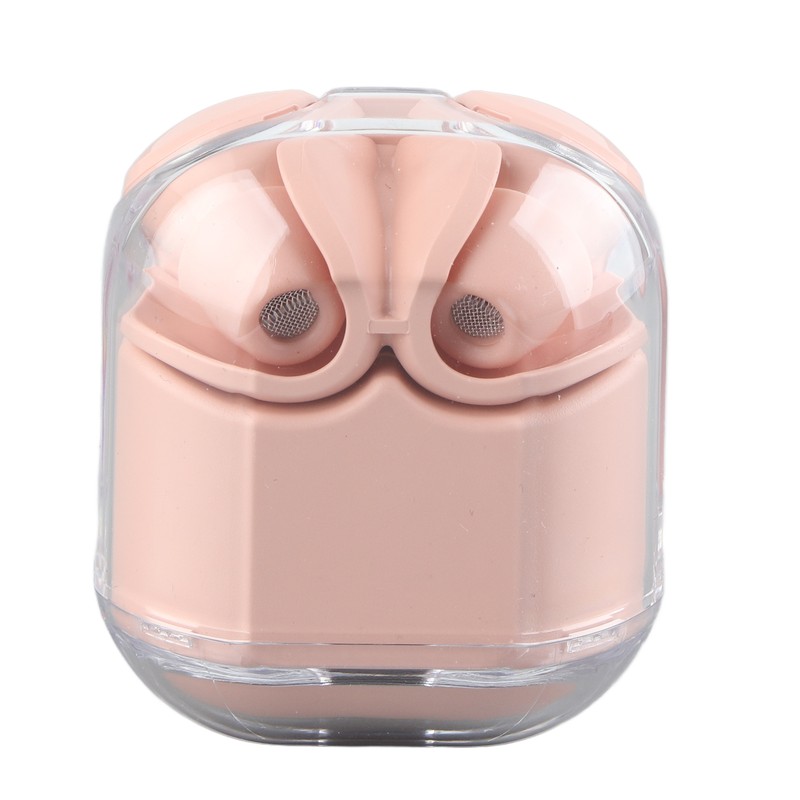 Wireless Bluetooth Earphones Noise Reduction Headphone Digital Display Rechargeable Pink