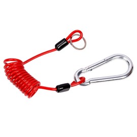 Glarks 4FT Breakaway Trailer Cable Trailer Brake Cable Stainless Steel Spring Towing Coiled Wire Safety Cables Strap Ground Clip for RV Towing Trailer Emergency