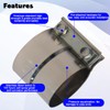 Elifecenter 3 Inch Exhaust Clamp, Lap Joint Band Clamp Stainless