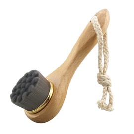 IWOWHERO Deep Pore Cleansing Facial Brush Exfoliating Face Cleaning Tool Wooden Handle for Blackhead Removal Random Color