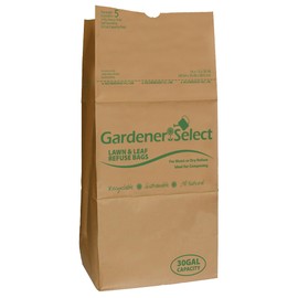 Gardener Select Heavy Duty 2-Ply Biodegradable Brown Paper Lawn and Leaf Refuse Bag, 30 Gallon Capacity for Home and Garden (5 Bags)