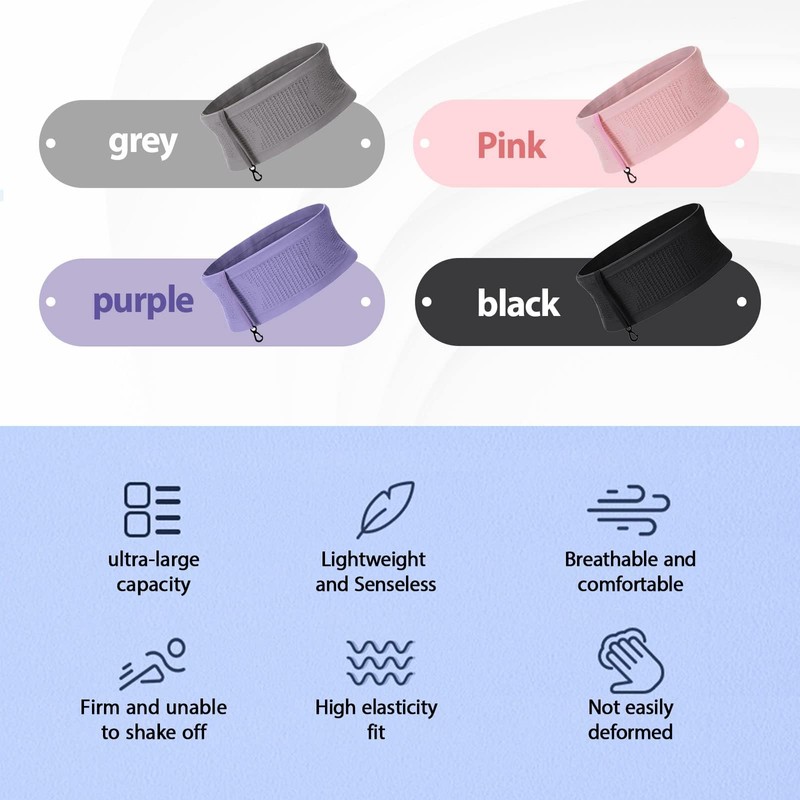 Viilich Belt Bag, Multifunctional, Breathable, Universal Concealed Knitted Waist Bag,
