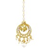 Aheli Chapado en oro Kundan Pearl Maang Tikka Joyas para