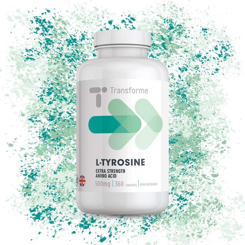 L-Tyrosine 500mg Capsules, 360 Pack, 500mg - 1000mg Serving, Amino