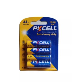 Pkcell AA Batteries 1.5V 2A R6P MX1500 UM3 Zinc-Carbon for Remote Control