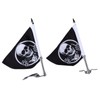 Trunk Lid Flagpole Mount Kit with Skull Flag L R
