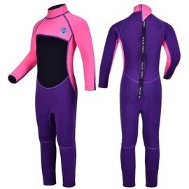 REALON Wetsuit Kids Boys Girls Toddler Youth, Full Child Wet Suit Neoprene Thermal Swimsuits 2.5mm and 3mm Back Zipper Long Sleeve for Swimming Diving Surfing Water Sprot