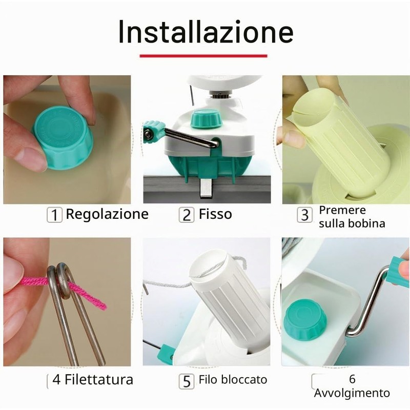 Avvolgitore per gomitoli di filato, avvolgitore per gomitoli, facile da